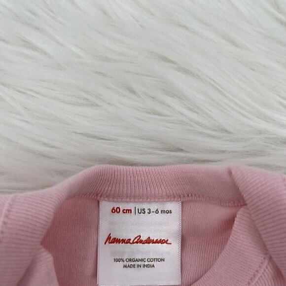 NEW HANNA ANDERSSON Long Sleeve Solid Bodysuit Pink 3-6 Months 80 - Picture 3 of 9